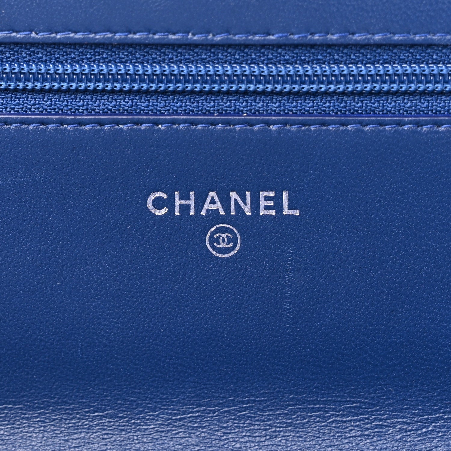 Chanel Lambskin Quilted Boy Wallet On Chain WOC Blue 6 of 12
