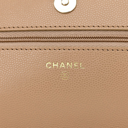 Chanel Caviar Quilted Wallet On Chain WOC Beige 6 of 12