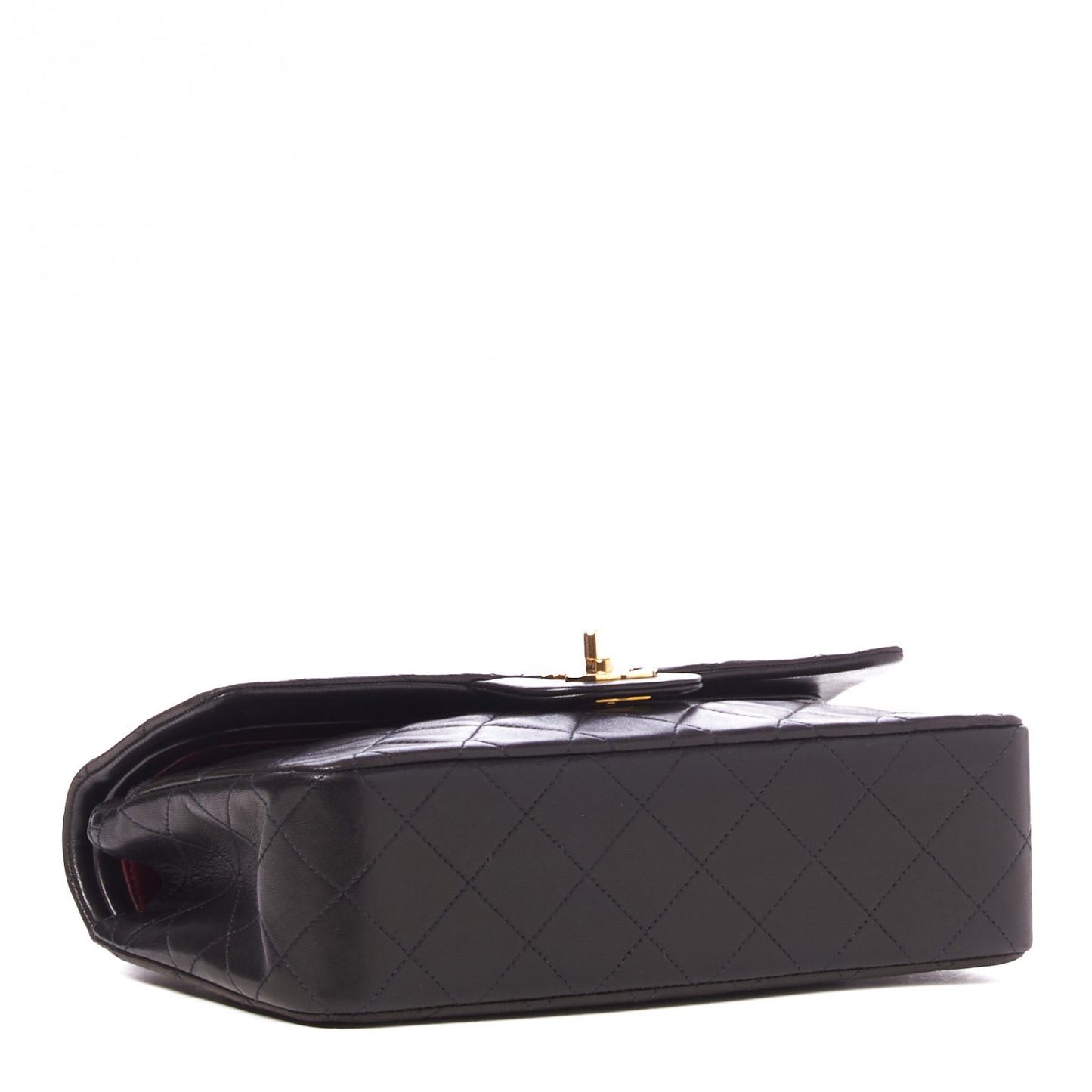 Lambskin Quilted Small Double Flap Black