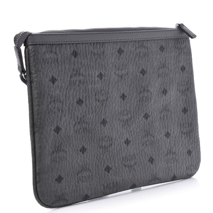 MCM Visetos Liz Shopper Tote Pouch Phantom Grey 3 of 9