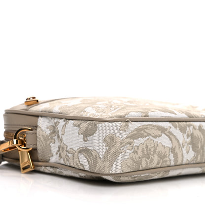 Versace Fabric Jacquard Calfskin Barocco Wristlet Pouch Beige 8 of 9