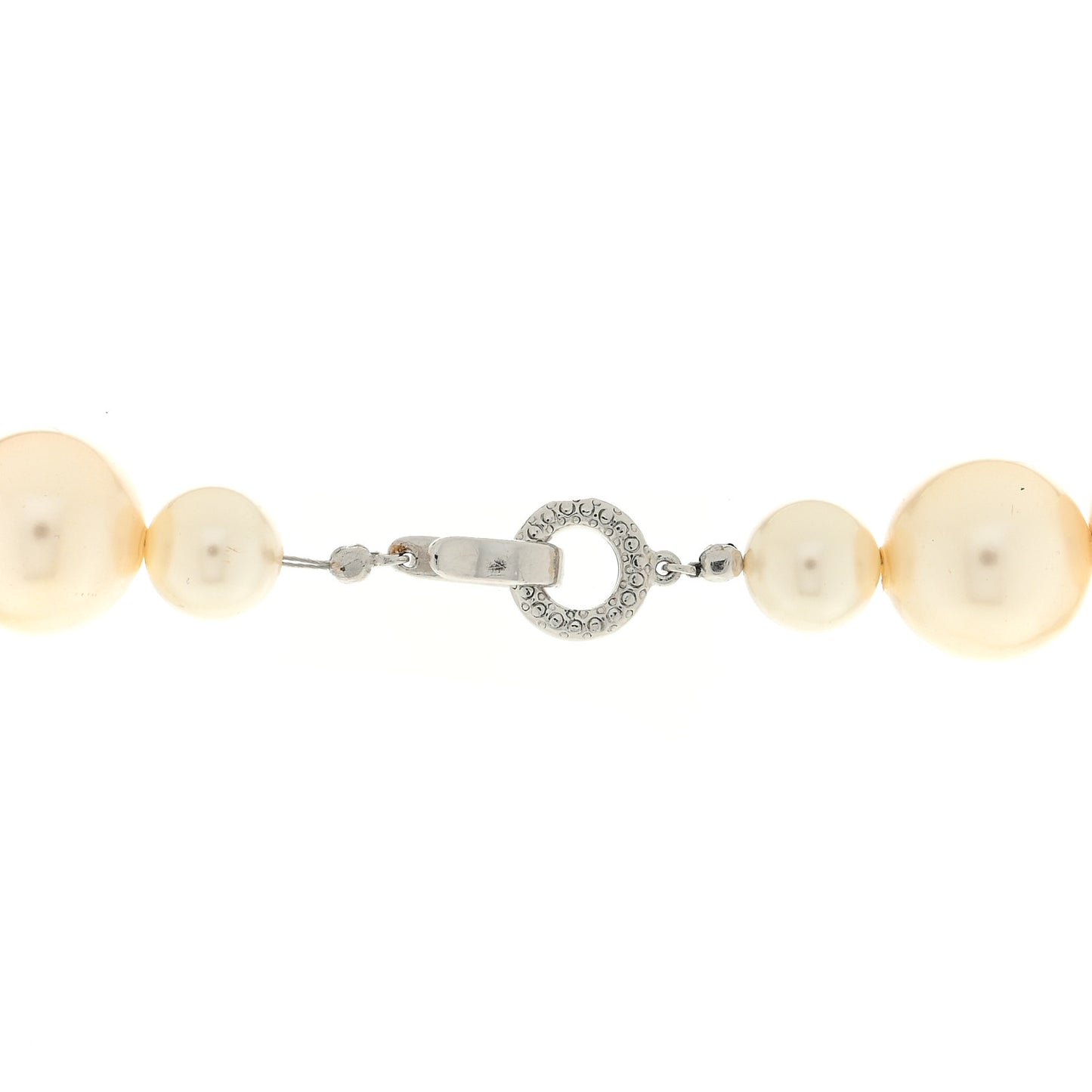 Crystal Pearl Flower CC Necklace Silver