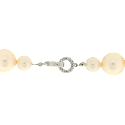 Chanel Crystal Pearl Flower CC Necklace Silver 5 of 5