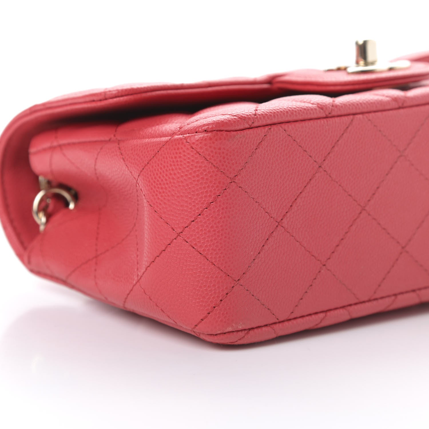 Chanel Caviar Quilted Mini Rectangular Flap Dark Pink 9 of 11