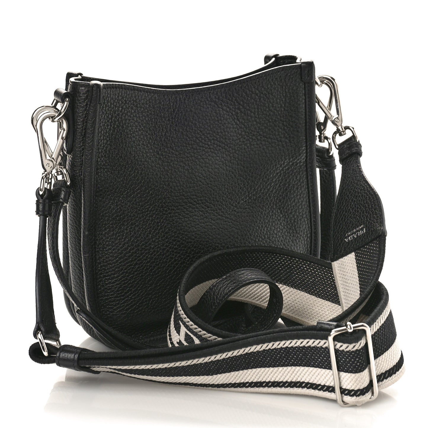 Vitello Daino Soft Mini Hobo Messenger Bag Black