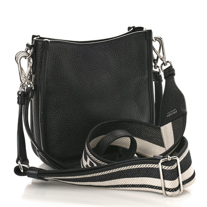 Prada Vitello Daino Soft Mini Hobo Messenger Bag Black 3 of 8