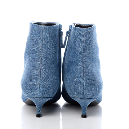 Balenciaga Denim BB Pointy Toe Ankle Booties 39 Light Bleu 7 of 11