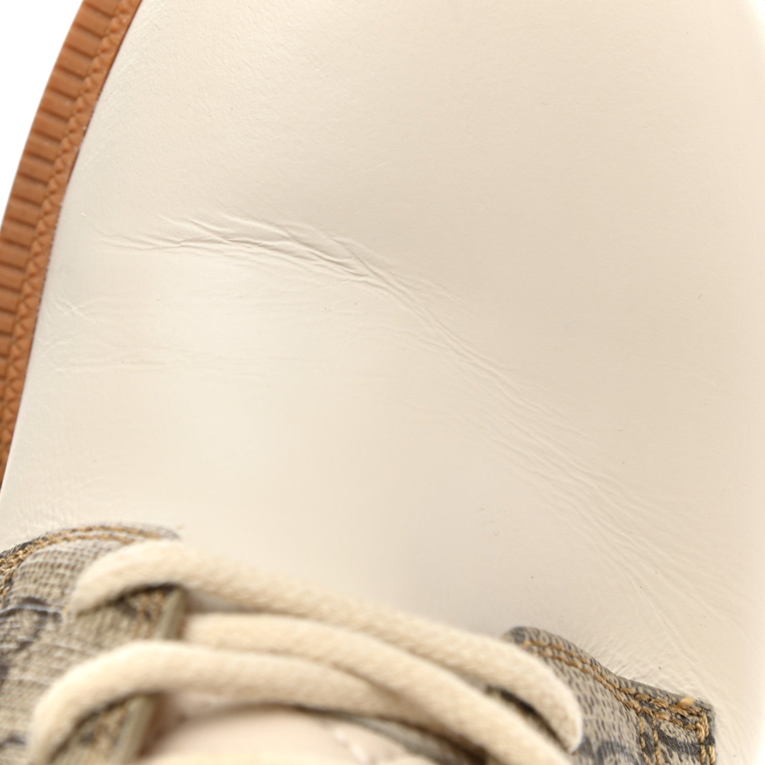 Gucci Calfskin GG Supreme Monogram Nappa Quilted Lace Up Ankle Boots 38.5 Mystic White Beige 13 of 14