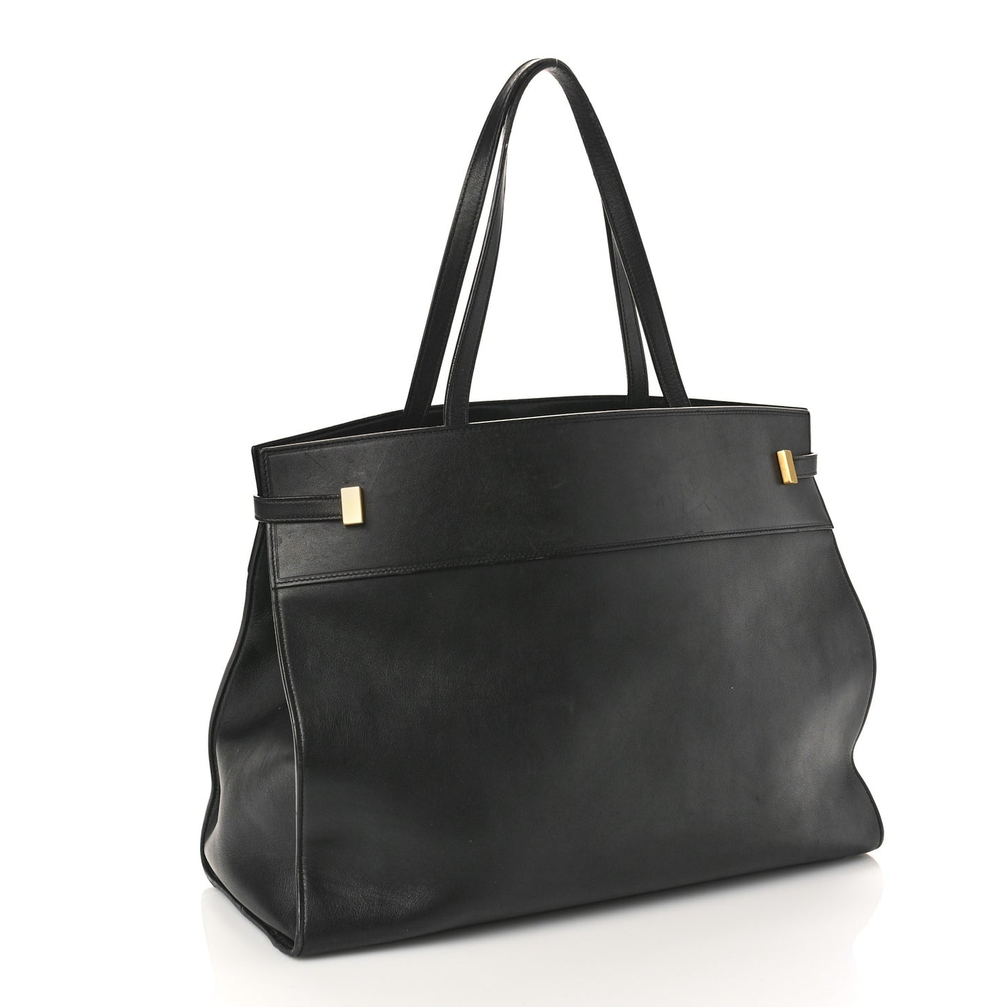 Calfskin Large Manhattan Shopper Tote Black