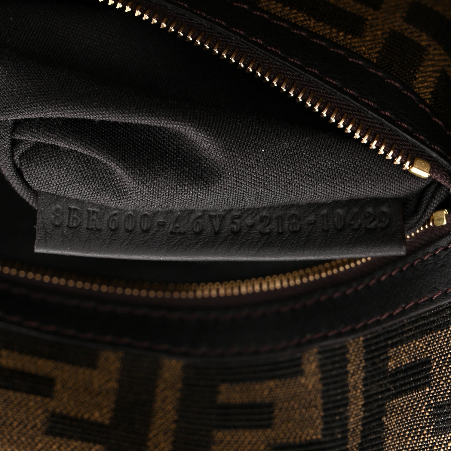 Fendi Fabric Jacquard FF 1974 Medium Baguette Tobacco Moro Black