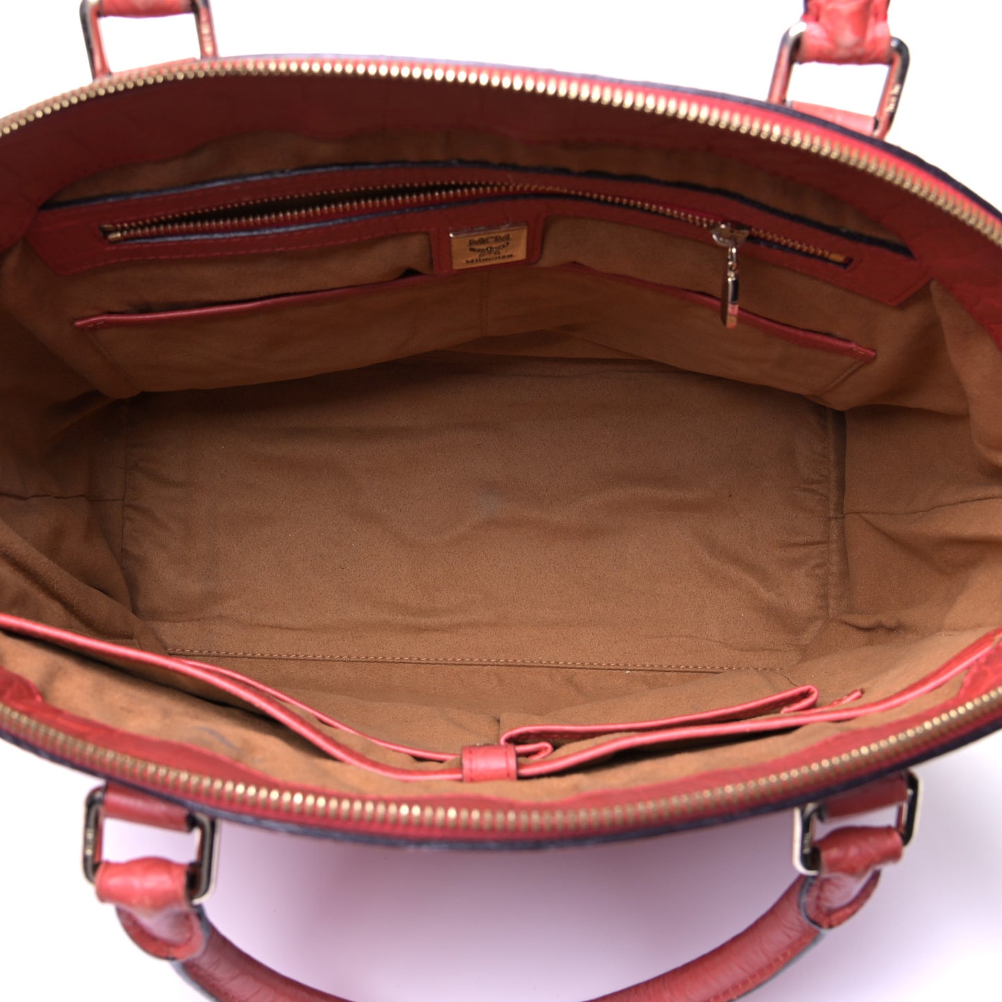 Calfskin Crocodile Embossed Tote Ruby Red