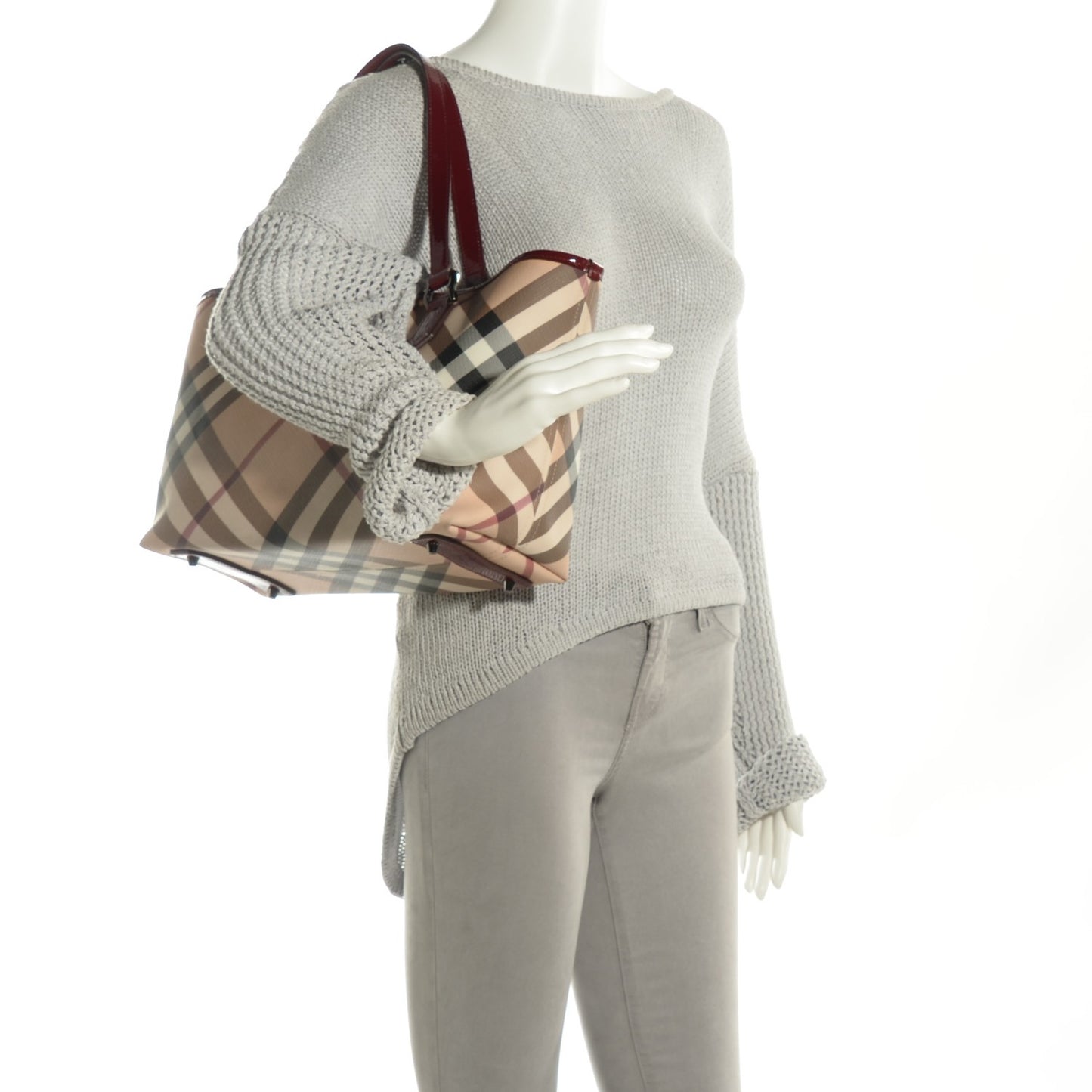Nova Check Shopper Tote Red