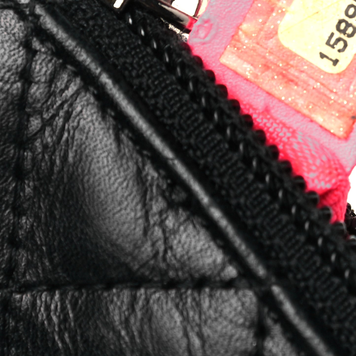 Calfskin Quilted Cambon Key Pouch Black