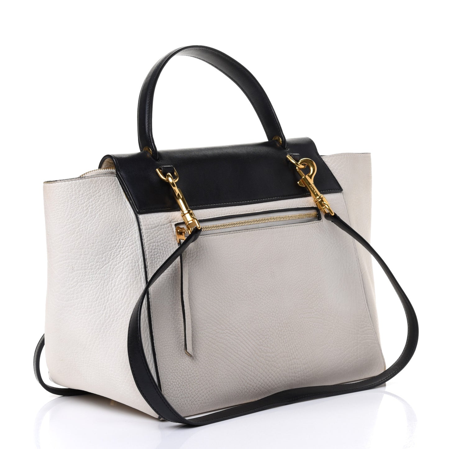 Grained Calfskin Micro Belt Bag White Black