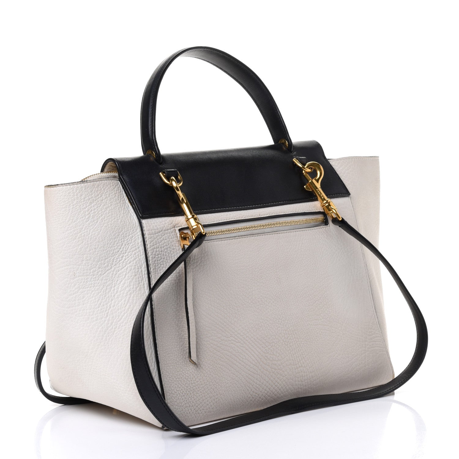 Celine Grained Calfskin Micro Belt Bag White Black 2 of 4
