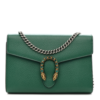 Gucci Calfskin Mini Dionysus Chain Wallet Emerald 1 of 11