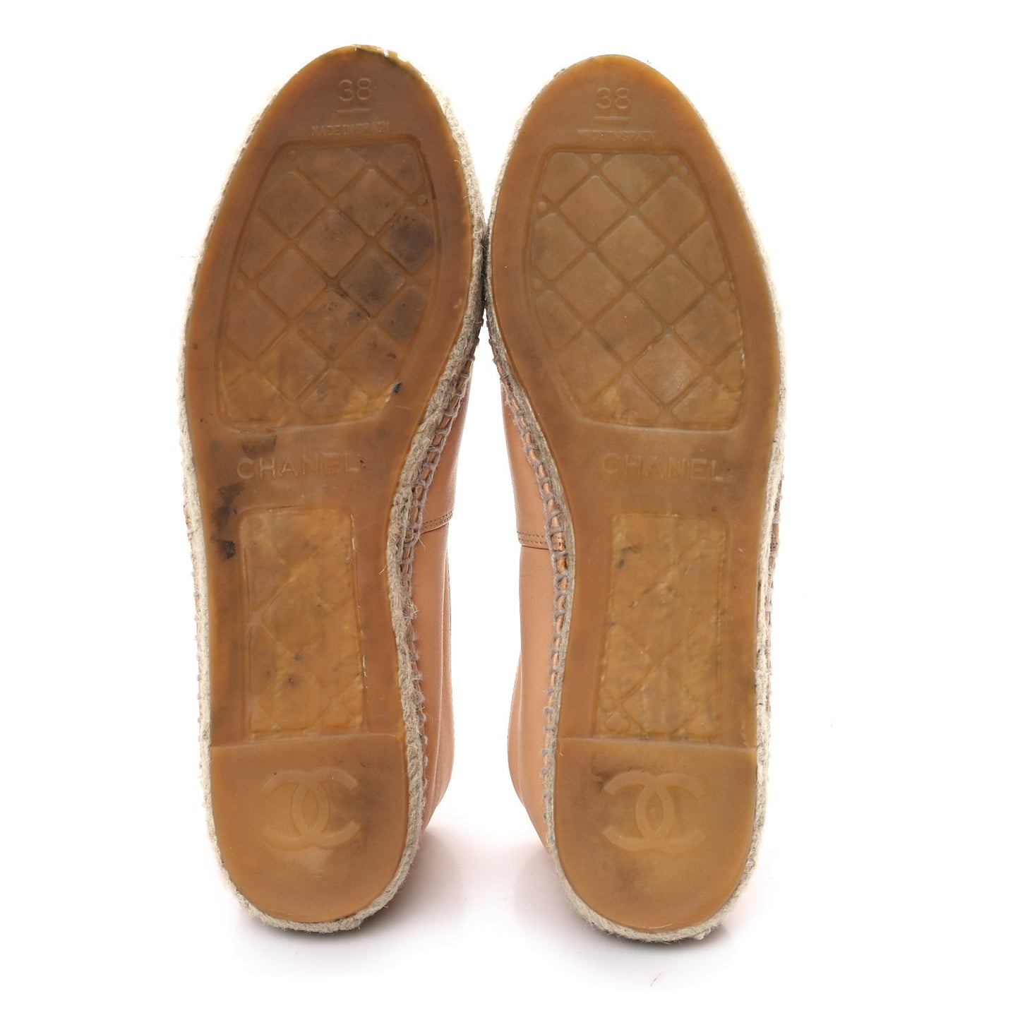 Lambskin CC Espadrilles 38 Nude