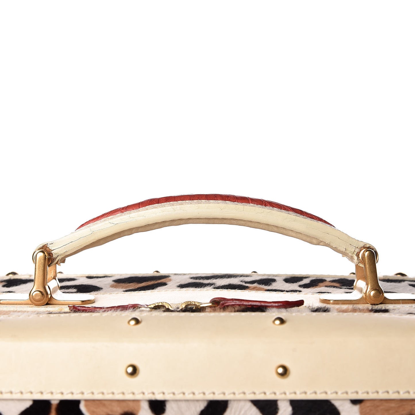 Calf Hair Leopard Print Rolling Luggage