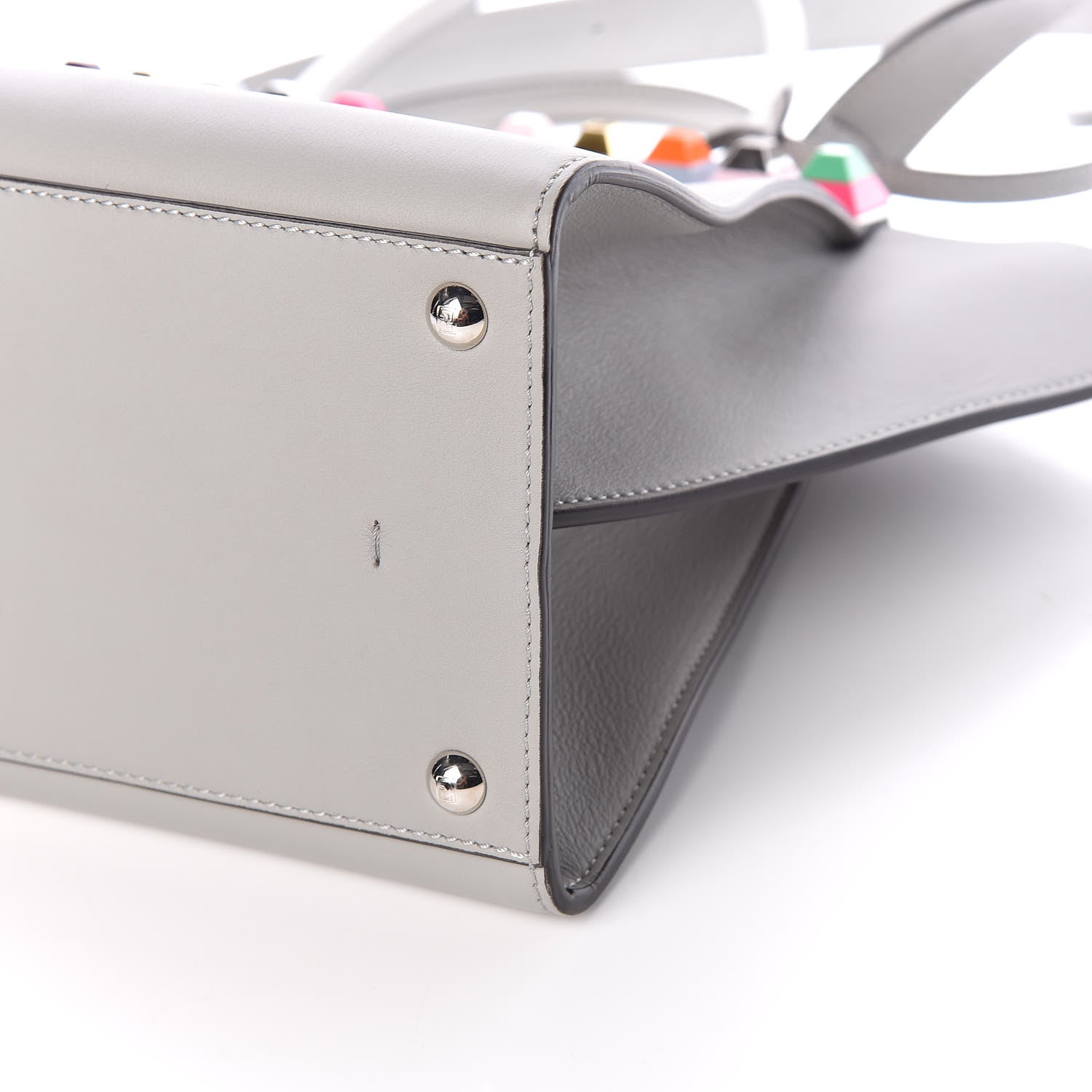 Fendi VItello Dolce Studded Petite 3Jours Tote Ghiaccio Multicolor 7 of 13