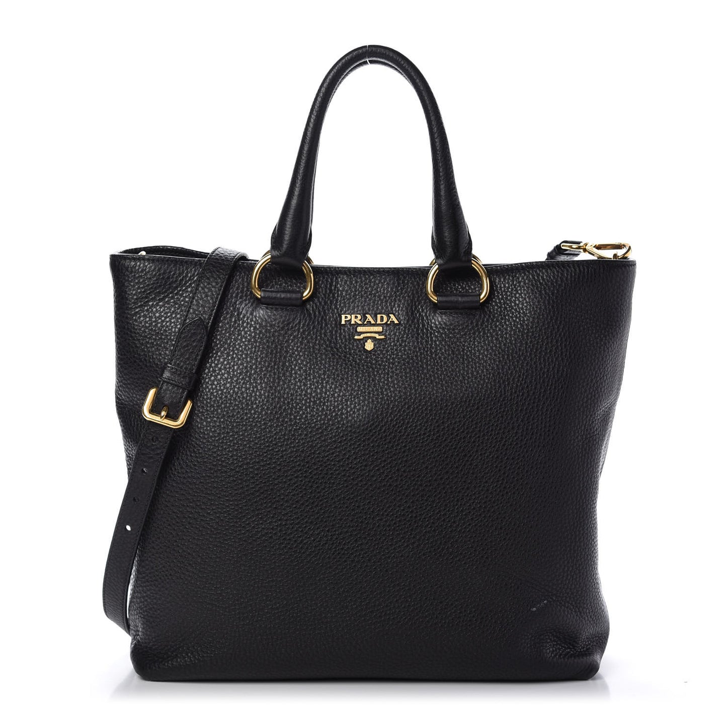 Vitello Daino Shopping Tote Black
