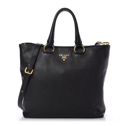 Prada Vitello Daino Shopping Tote Black 1 of 10
