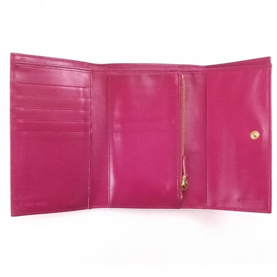 Crocodile Flap Wallet Peonia Fucsia