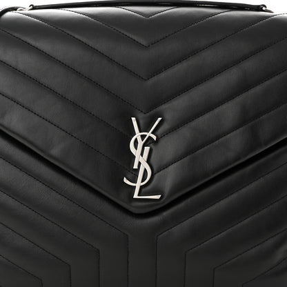 Saint Laurent Calfskin Y Quilted Monogram Large Loulou Chain Satchel Black 8 of 11
