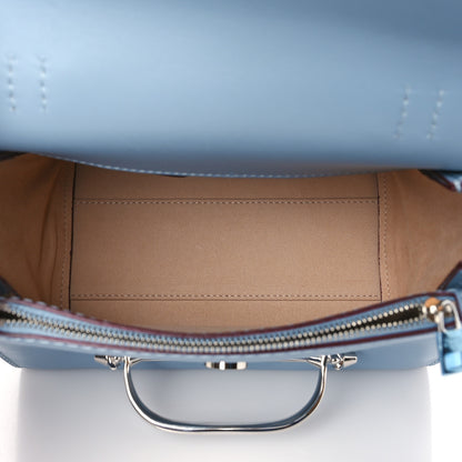 Alexander McQueen Calfskin The Small Story Bag Blue Brown 5 of 8