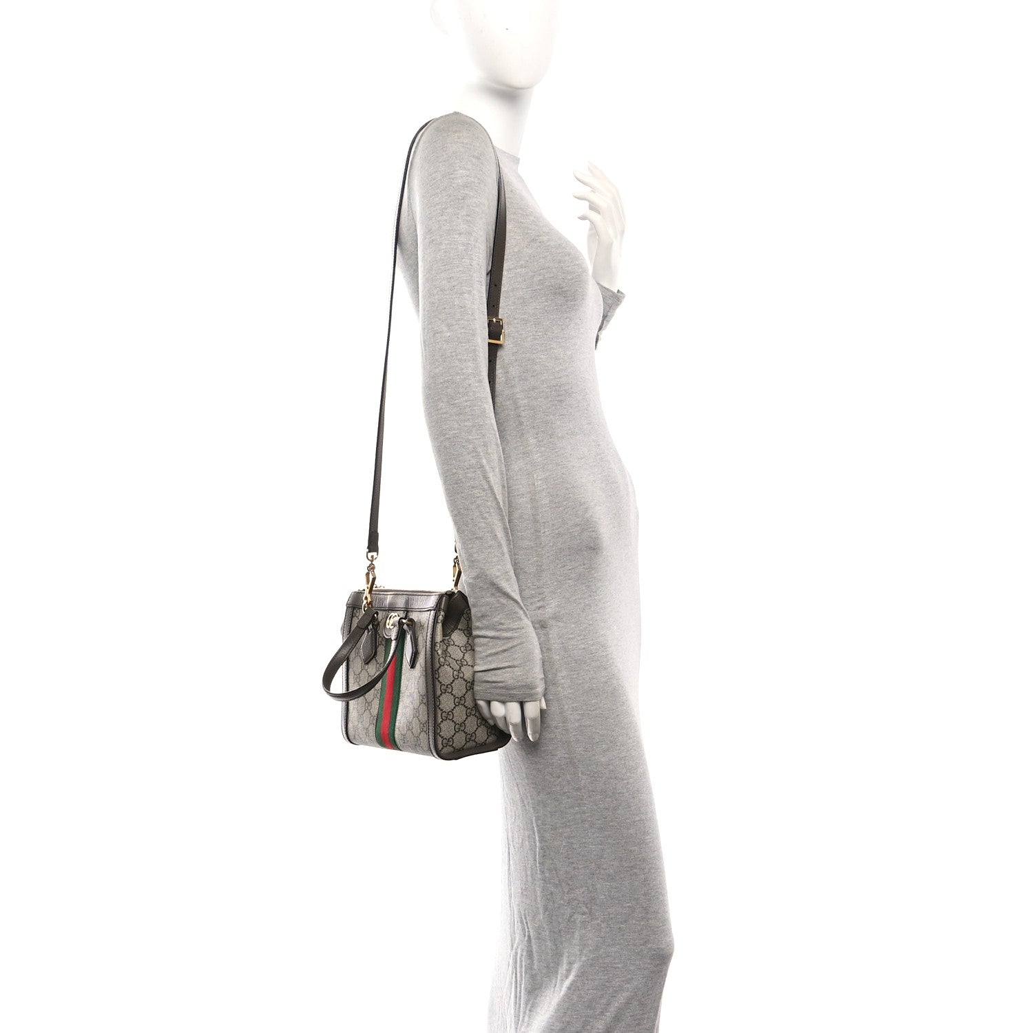 Gucci GG Supreme Monogram Small Ophidia Tote Bag Brown 2 of 13