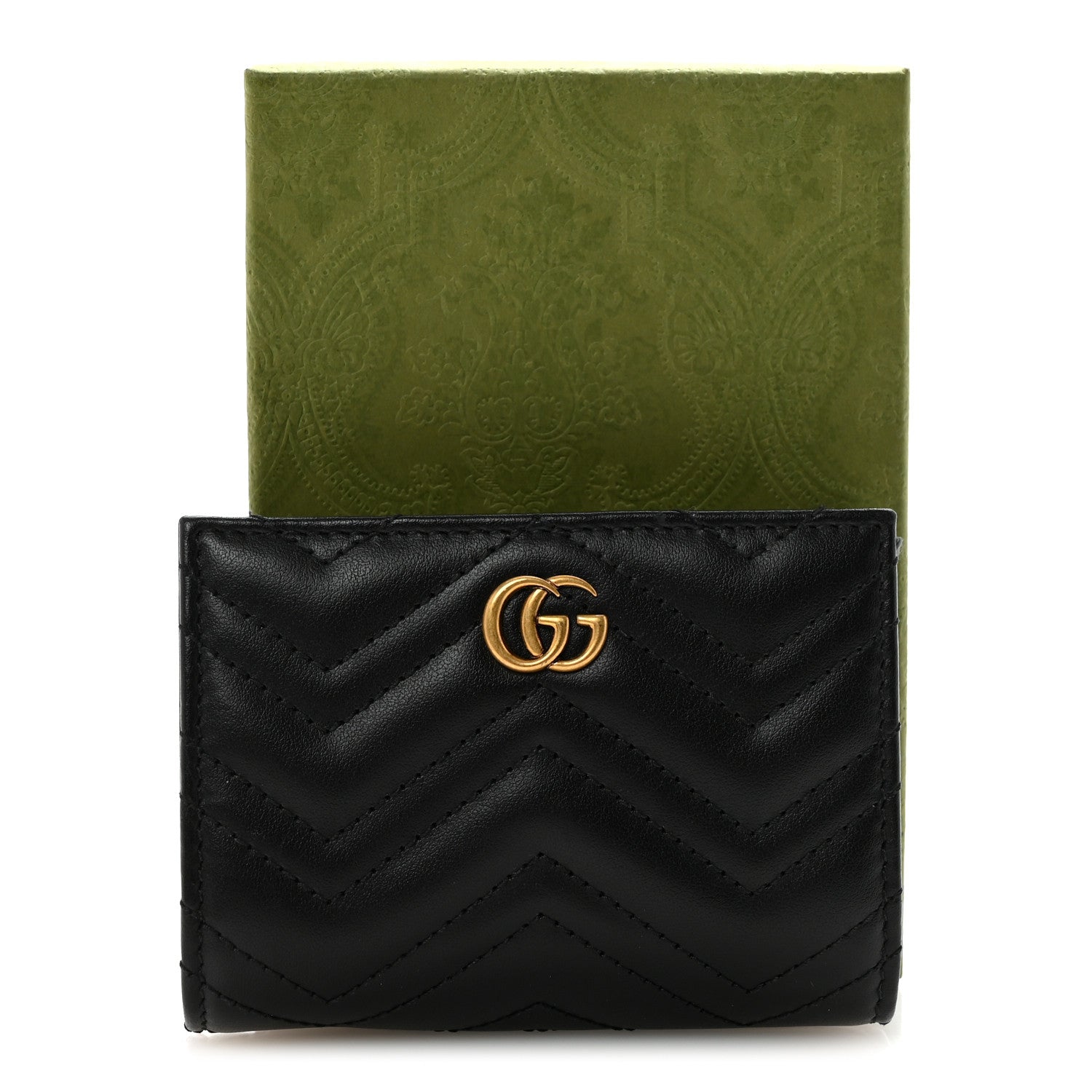 Gucci Calfskin Matelasse GG Marmont Card Case Wallet Black 8 of 8