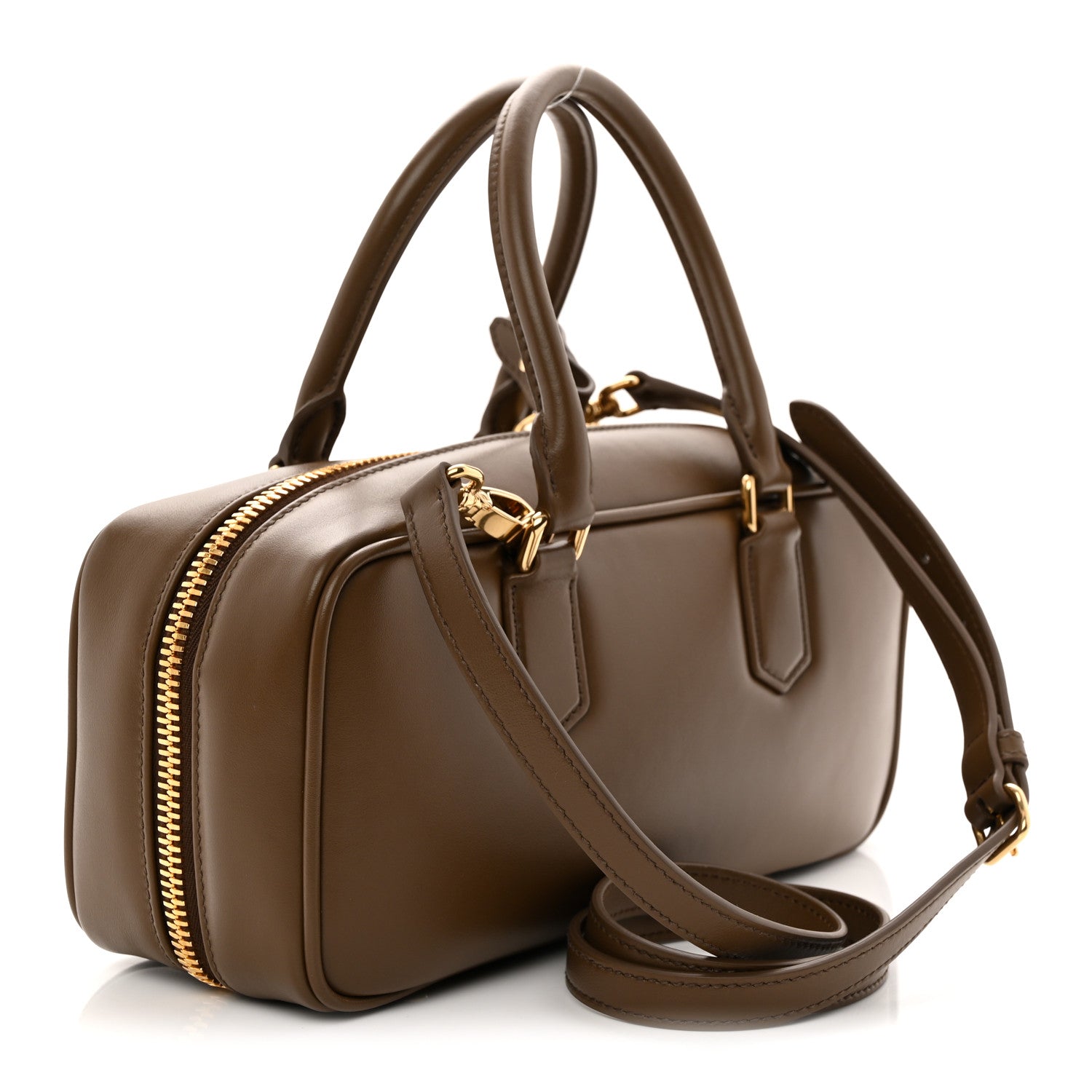 Miu Miu Calfskin Large Arcadie Top Handle Bag Tundra 3 of 9