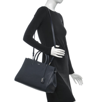 Saint Laurent Calfskin Medium Rive Gauche Cabas Navy Blue 2 of 6