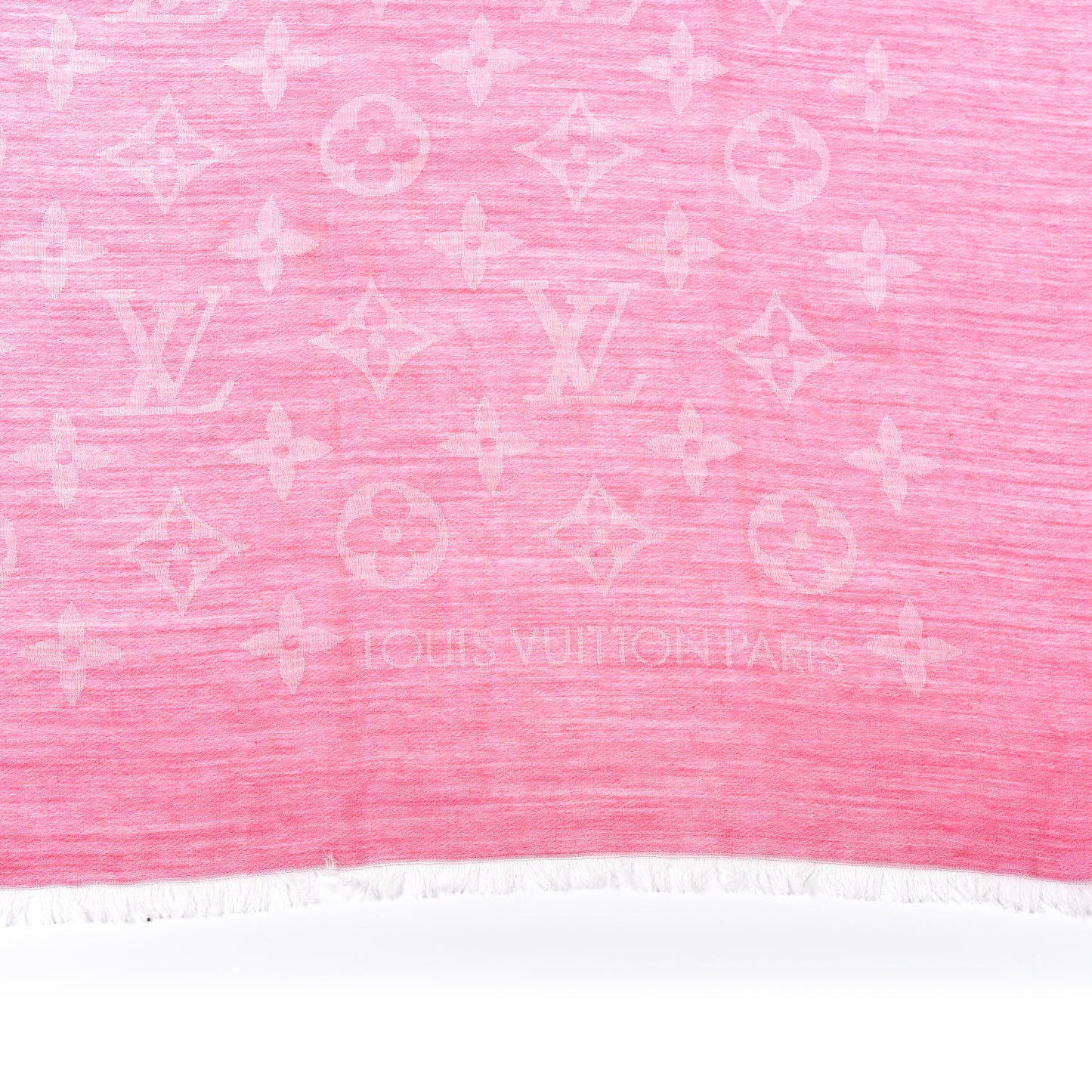 Wool Cotton Silk Monogram Stole Pink
