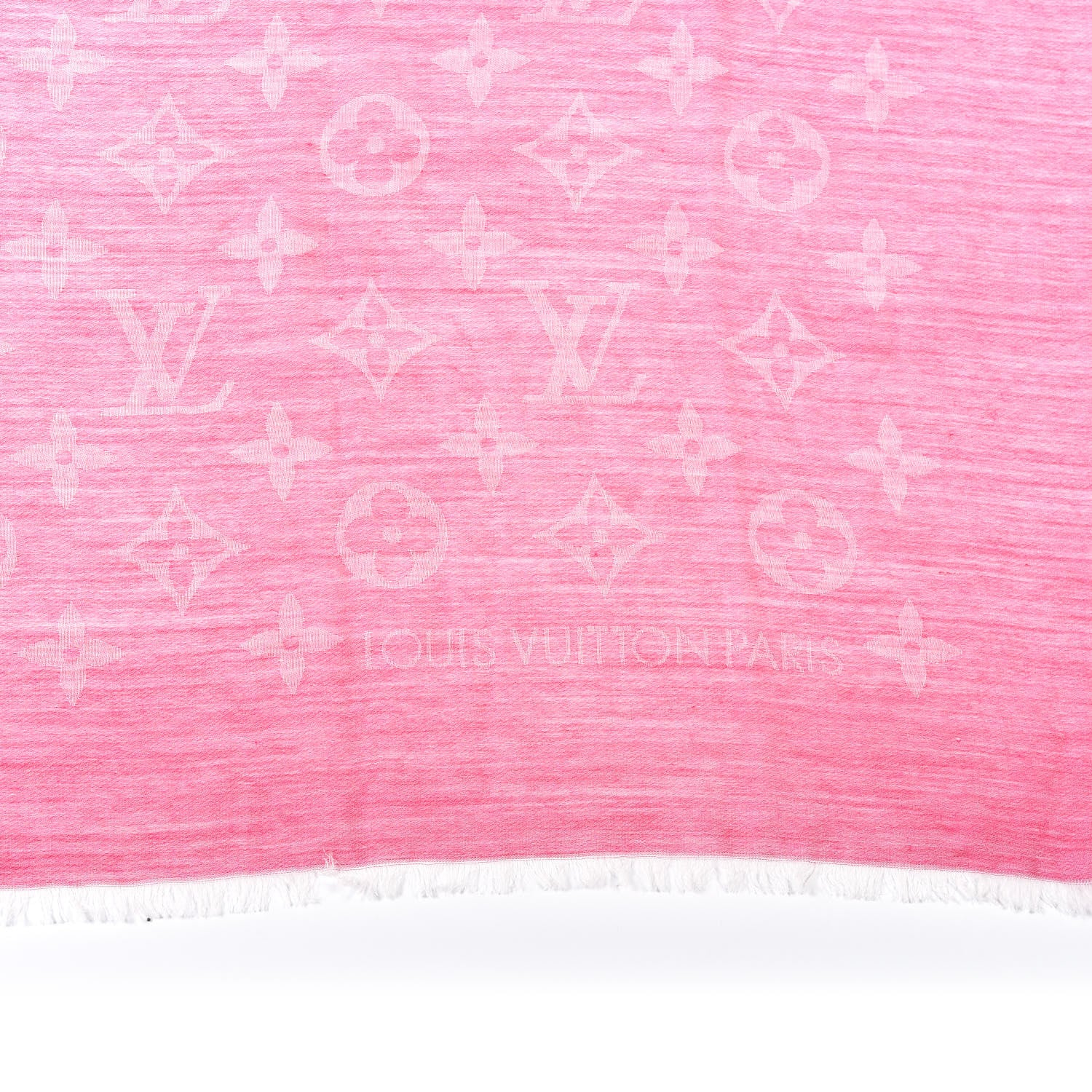 Louis Vuitton Wool Cotton Silk Monogram Stole Pink 2 of 5