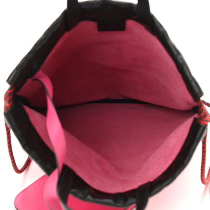 Gucci Grained Calfskin Logo Drawstring Backpack Box Pink Green Black 5 of 8