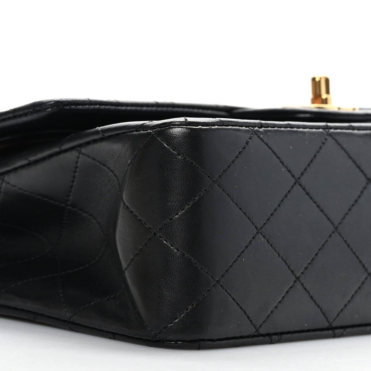 Lambskin Quilted Medium Double Flap Black