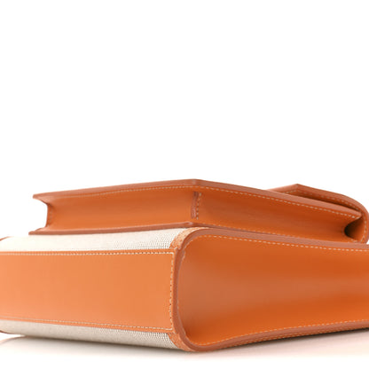 Burberry Canvas Smooth Calfskin Two Tone Mini Pocket Bag Natural Orange 10 of 10