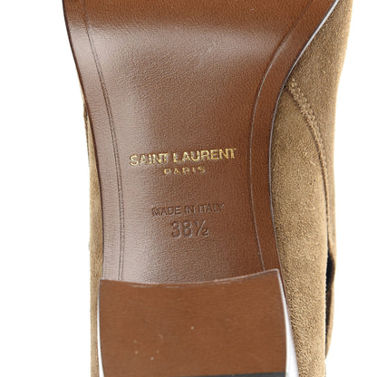 Saint Laurent Suede Womens Blake Ankle Boots 38.5 New Sigaro 7 of 10