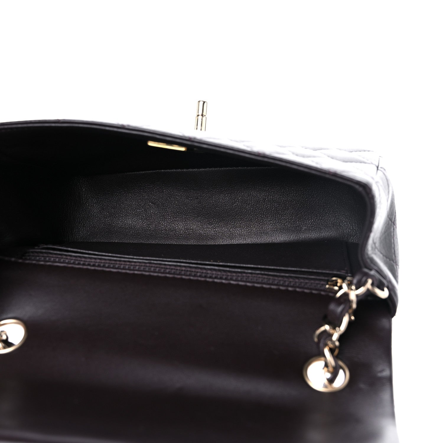 Chanel Lambskin Quilted Mini Rectangular Flap Dark Brown 5 of 11