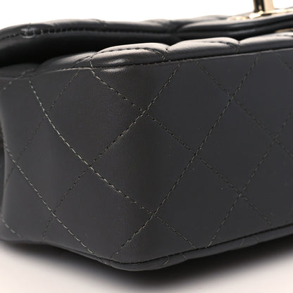 Chanel Lambskin Quilted Mini Rectangular Flap Dark Grey 6 of 11