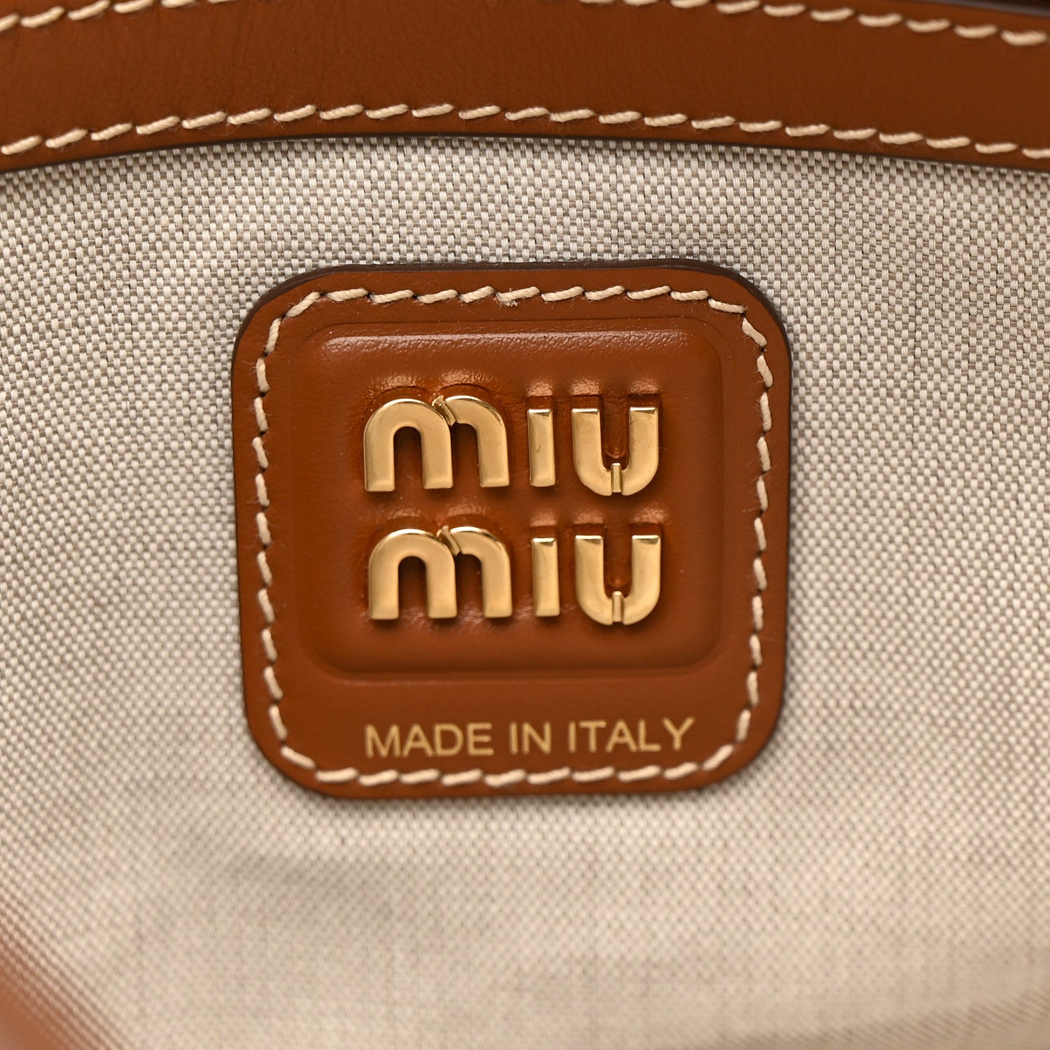 Miu Miu Canvas Ivy Beige Brandy 6 of 9