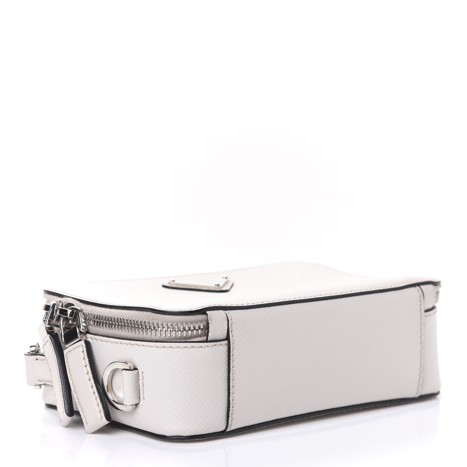 Prada Saffiano Travel Small Brique Top Handle Crossbody Bag Talco 3 of 4