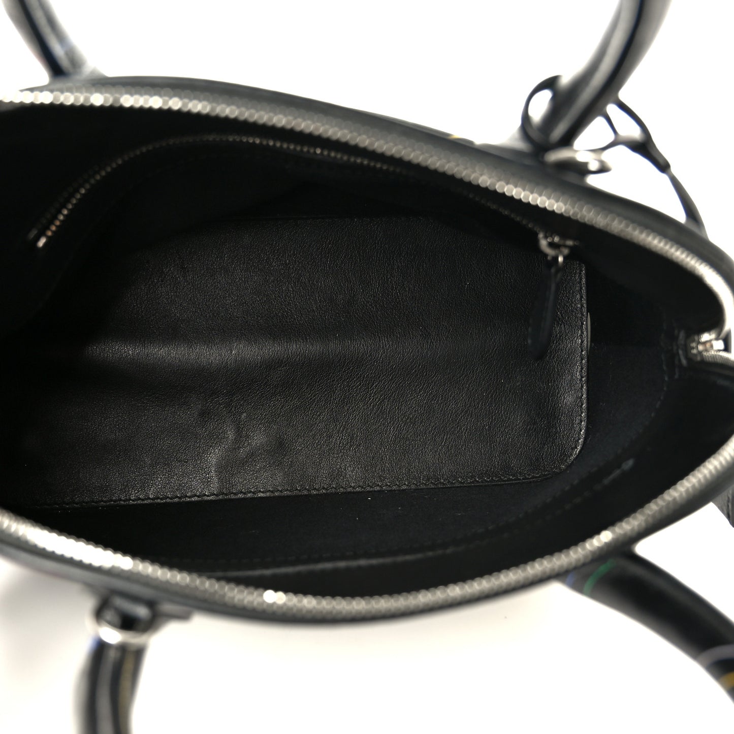 Calfskin Logo Print S Ville Top Handle Bag Black Multicolor