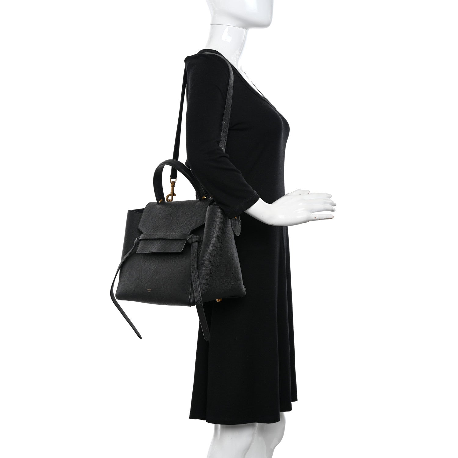 Celine Grained Calfskin Micro Belt Bag Black 2 of 10