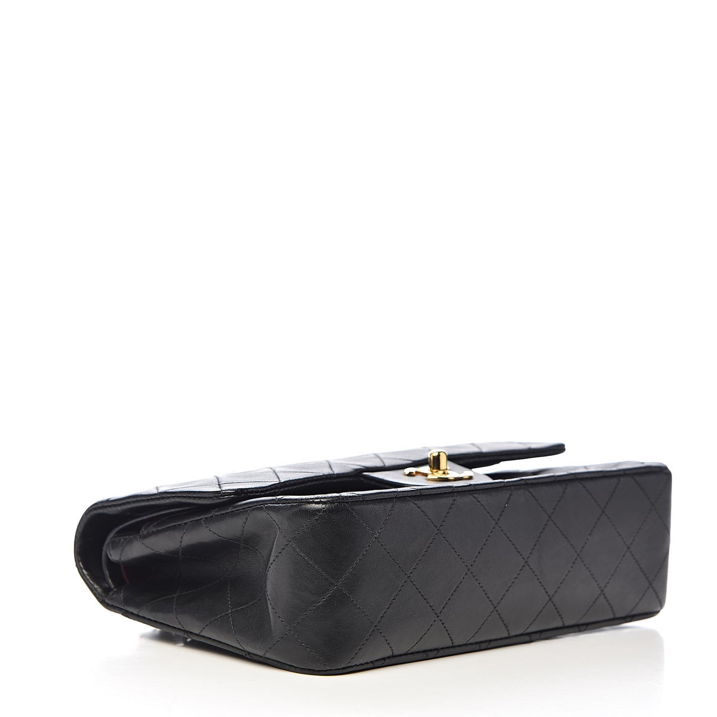 Lambskin Quilted Small Double Flap Black