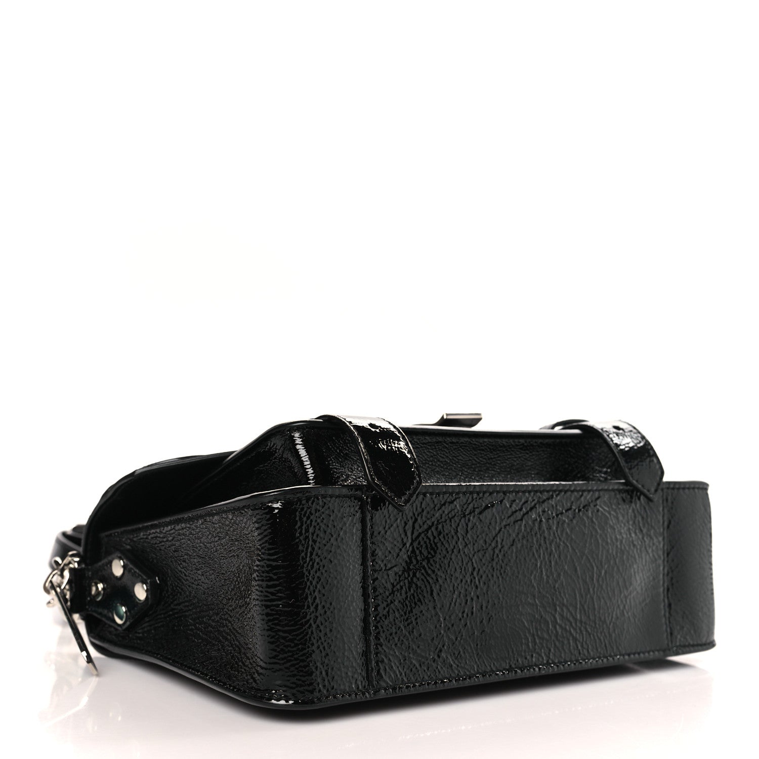 Proenza Schouler Crinkled Patent Calfskin Tiny PS1 Satchel Black 4 of 8