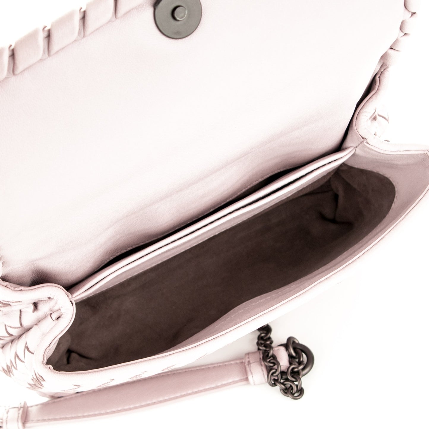 Nappa Intrecciato Baby Olimpia Shoulder Bag Rose Buvard