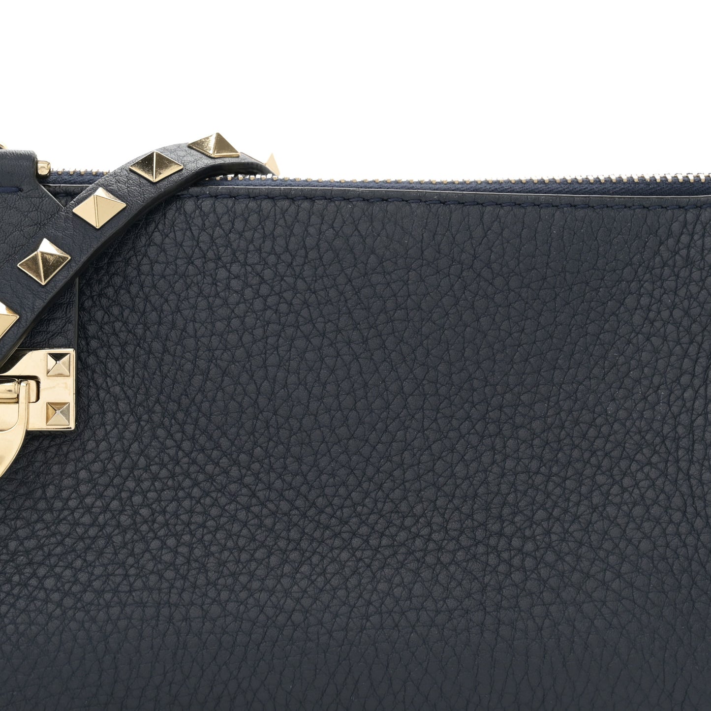 Pebbled Calfskin Small Rockstud Flip Lock Shoulder Bag Marine