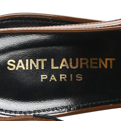 Saint Laurent Patent Vendome Slingback Pumps 39 Soil Brown 8 of 10