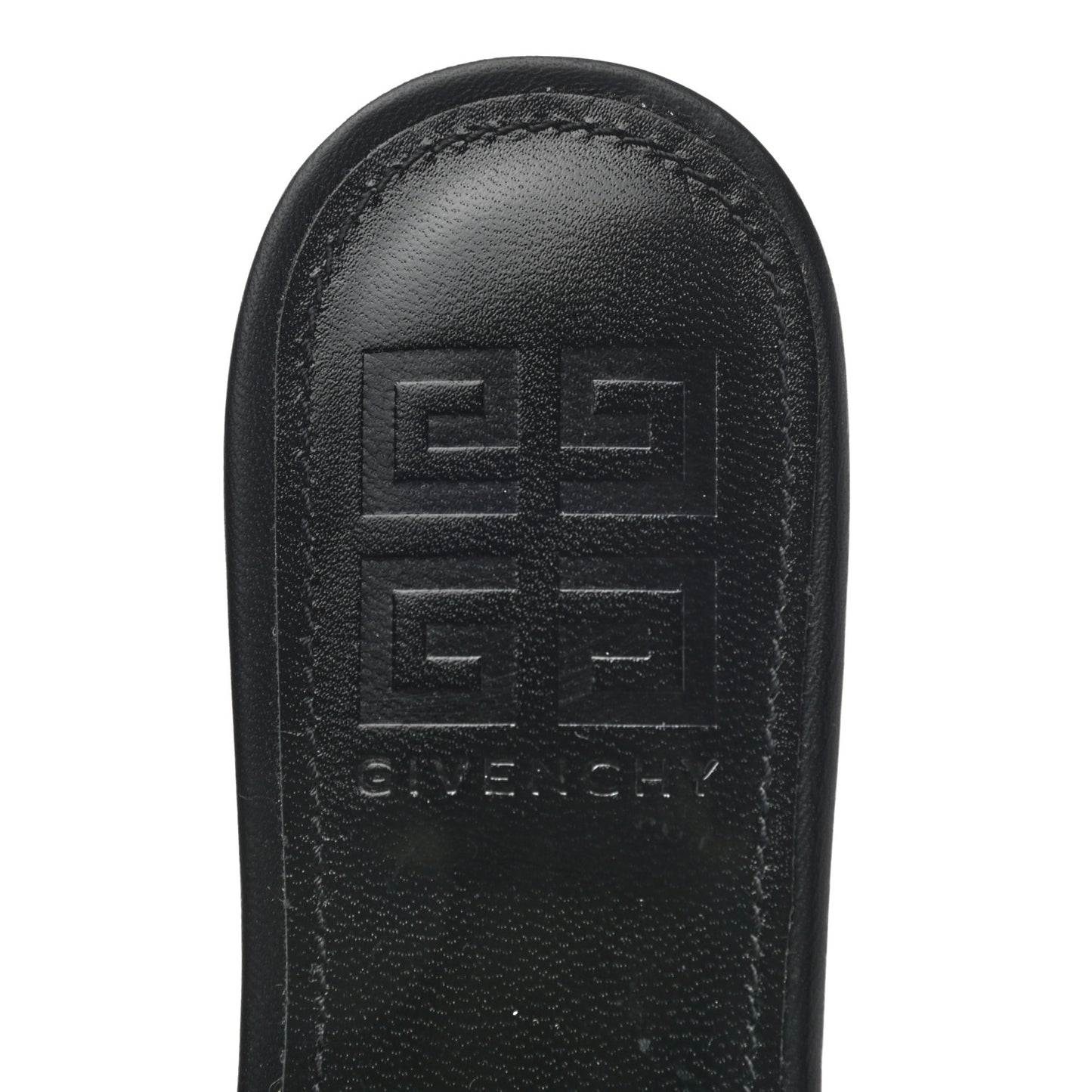 Calfskin Bedford Logo Mule Slides 35.5 Black